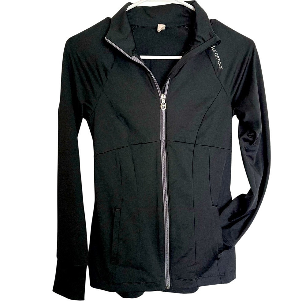 Women's Under Armour Black Zip Up Front Pockets Jacket Size XS